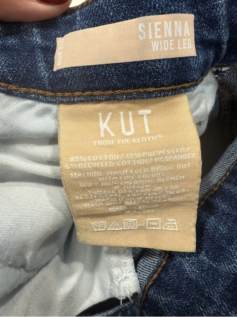 Kut From The Cloth Sienna Large Cuff High Waist Wide Leg Jeans Size 6 Women’s - Picture 4 of 7